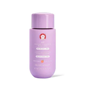 First Aid Beauty - KP Smoothing   Brightening Body Lotion with 10% AHA, Lactic Acid, Urea   Colloidal Oatmeal, Exfoliate   Moisturize, Banish Keratosis Pilaris Bumps, NEW Peach Scent (6. 7 fl oz)