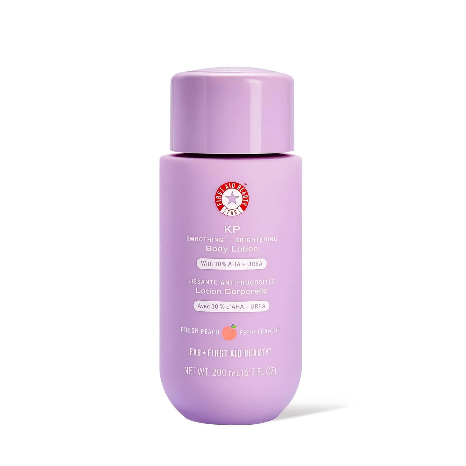 First Aid Beauty - KP Smoothing   Brightening Body Lotion with 10% AHA, Lactic Acid, Urea   Colloidal Oatmeal, Exfoliate   Moisturize, Banish Keratosis Pilaris Bumps, NEW Peach Scent (6. 7 fl oz)