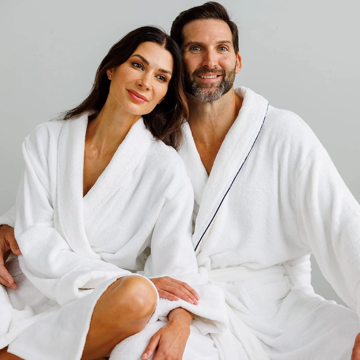 Fishers Finery Men's EcoFabric Resort Terry Robe - Full Length Bathrobe; Rolled Cuffs, Shawl Collar