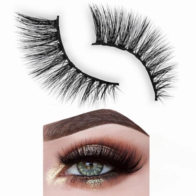 Flawless Faux Mink False Eyelashes - Full Volume, Double Layered, Extra Long Eyelash Extensions, Eye Lifting, Dramatic Cat-Eye Effect 3D Fake Eyelashes - Vegan & Cruelty-Free