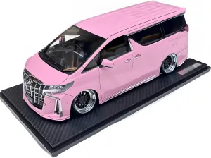 for Toyota Elfa Alphard 1:18 F1 Resin Car Model Adult Model Construction Hobby Toy Vehicles Non-Remote App Controlled Toys(Pink)
