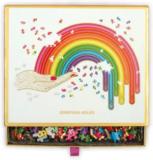Galison Jonathan Adler Rainbow Hand 750 Piece Shaped Jigsaw Puzzle – Fun Indoor Activity, Multicolor