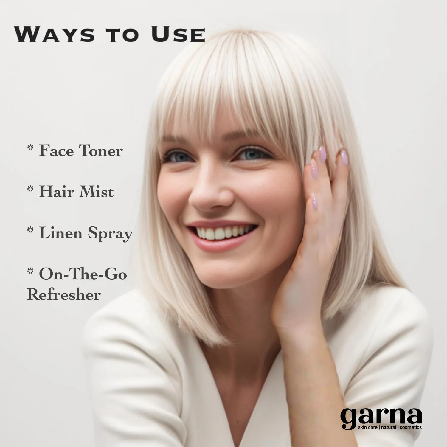 Garna Rose Water Spray 6.8 fl oz (Pack of 2): Pure Rosewater Hydrating Face Toner & Hair Mist for Natural Beauty Regimens and Heritage Care