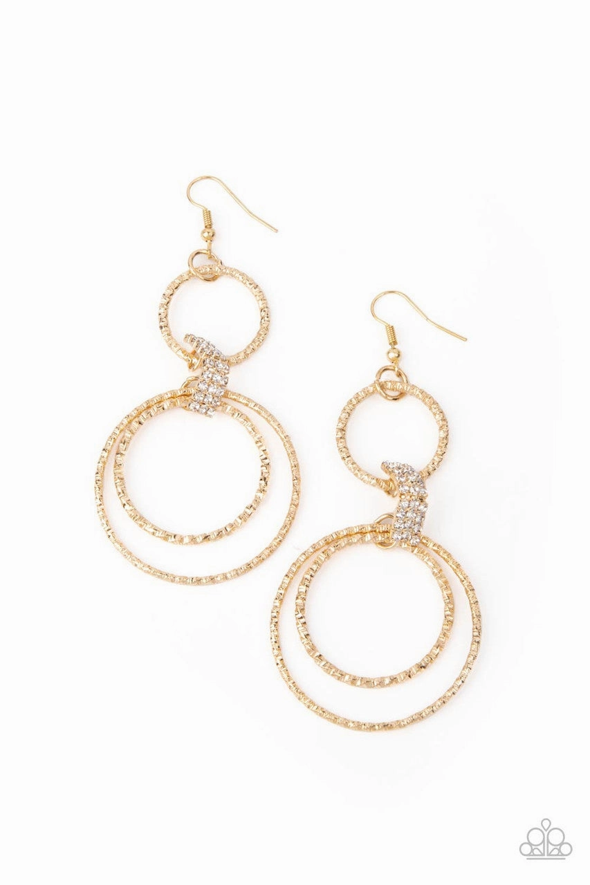 Getting Hitched Gold Paparazzi Earrings