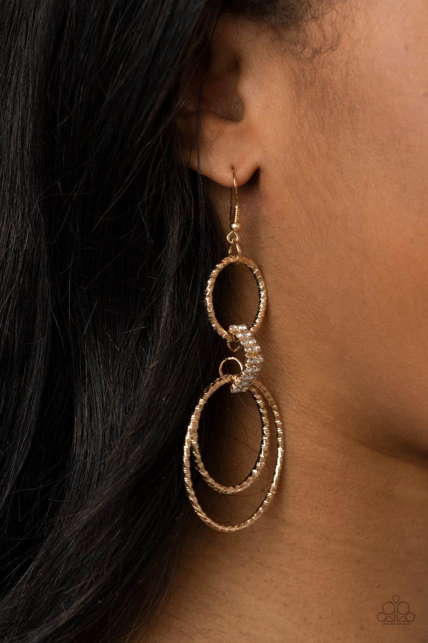 Getting Hitched Gold Paparazzi Earrings