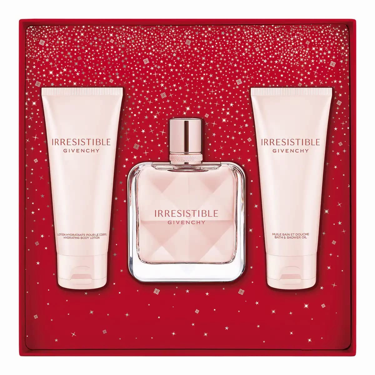 Givenchy Irresistible 3-Piece Gift Set for Women, (2.7 Oz Eau De Parfum Spray   2.5 Oz Hydrating Body Lotion   2.5 Oz Bath & Shower Oil)