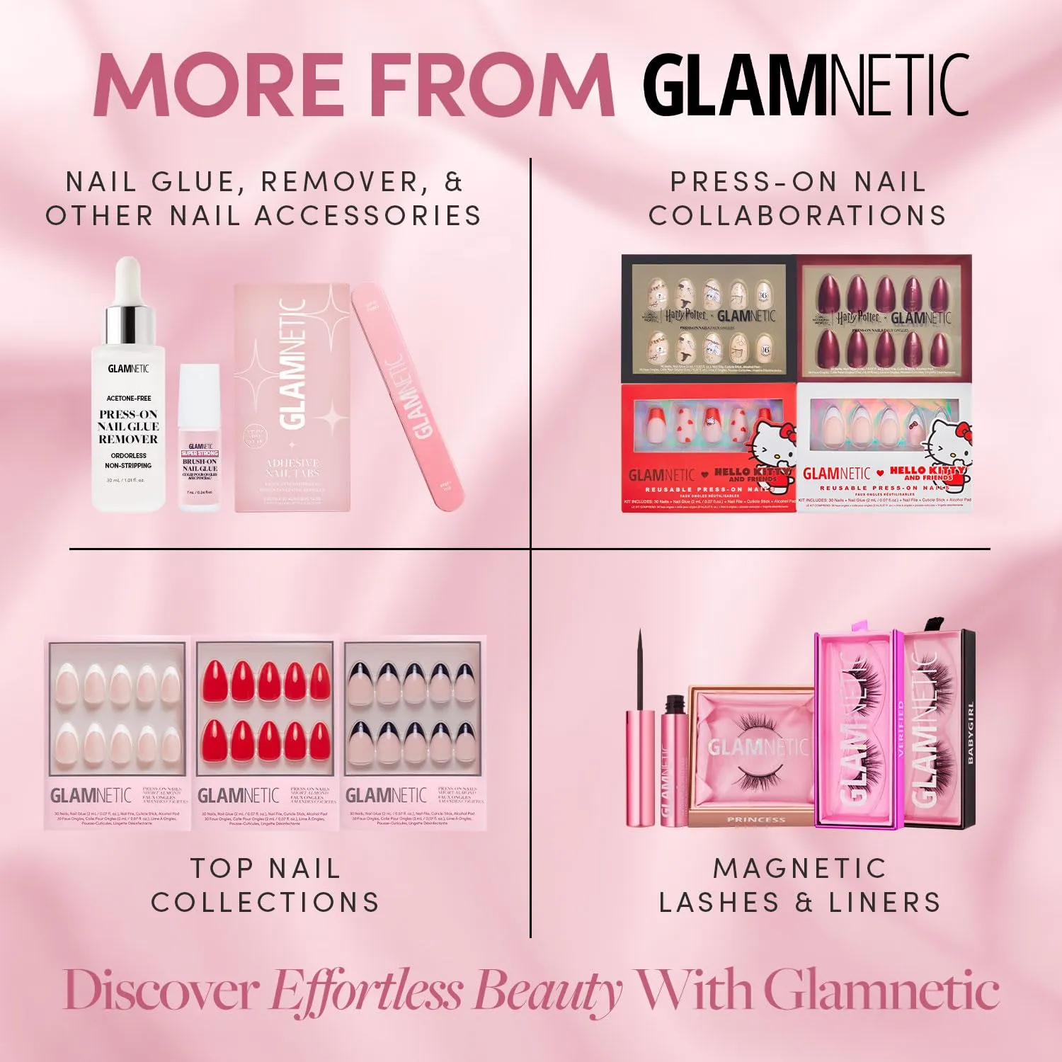 Glamnetic Press On Nails - Dusty Pink | Medium Square Fake Nails, Sheer Mauve Neutral, Reusable | 15 Sizes - 30 Nail Kit