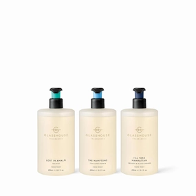 Glasshouse Fragrances The Hamptons, I'll Take Manhattan, Lost In Amalfi 3 Pack Hand Wash, Rich in Aloe Vera & Vitamin E, Soothing & Moisturizing, Assorted Scent, 15.2 Fl Oz (450mL)