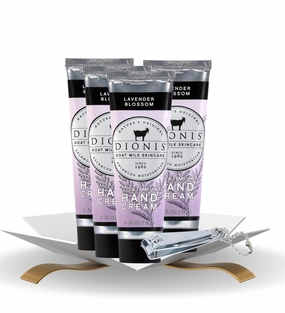 Goat Milk Lavender Blossom Scent Hand Cream 1 oz Bundle with Nail Clipper - Nourishing Goat Milk Hand Cream for Hydrated Skin - Revitalizing Goat Milk Cream for Soft Skin - (5 Items)