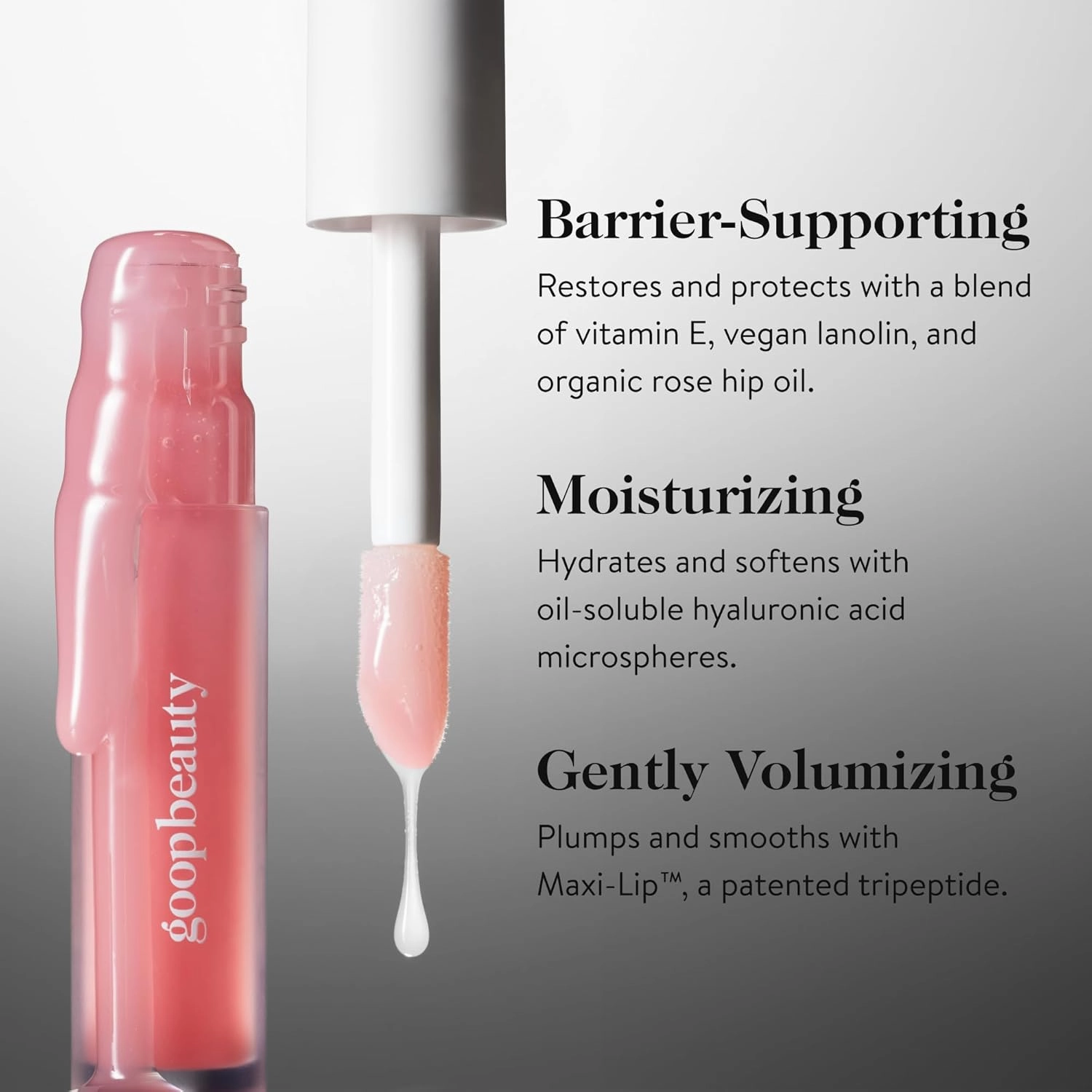 goop Beauty Hydra-Barrier Gel Gloss | Hydrating Lip Gloss to Moisturize & Plump Lips | Hyaluronic Acid & Vitamin E | Fig - Sheer Aubergine | 0.13 oz