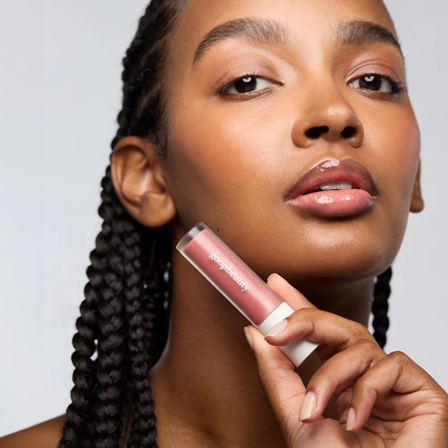 goop Beauty Hydra-Barrier Gel Gloss | Hydrating Lip Gloss to Moisturize & Plump Lips | Hyaluronic Acid & Vitamin E | Fig - Sheer Aubergine | 0.13 oz