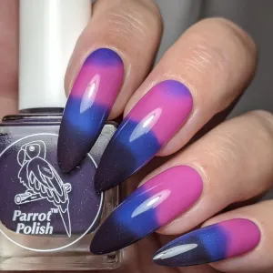Gothic Barb Thermal Nail Polish, Color Changing Black to Blue to Pink Lacquer