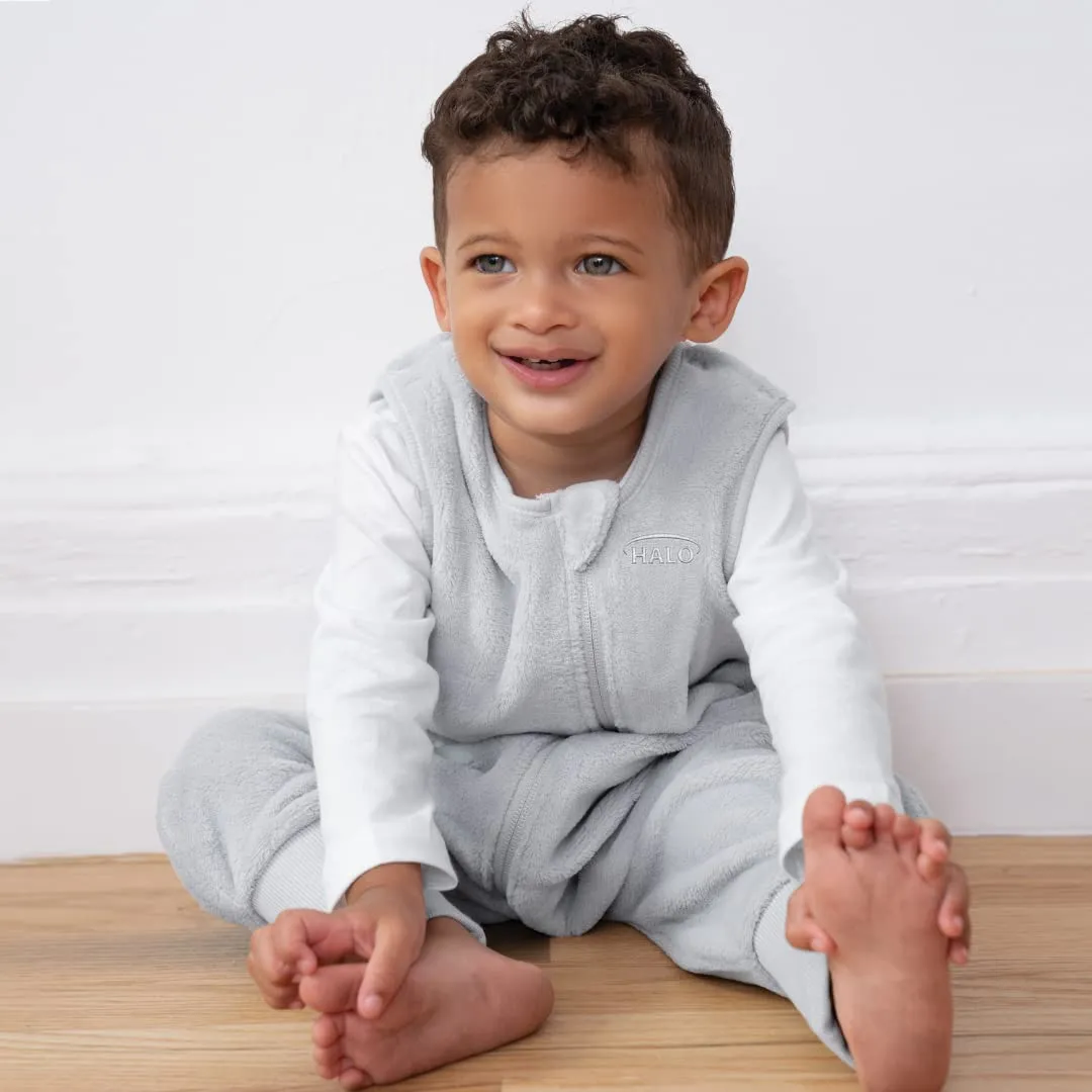 HALO Sleepsack Toddler Sleeping Bag, Luxe Fleece Wearable Blanket, TOG 2.0, Grey, 2T