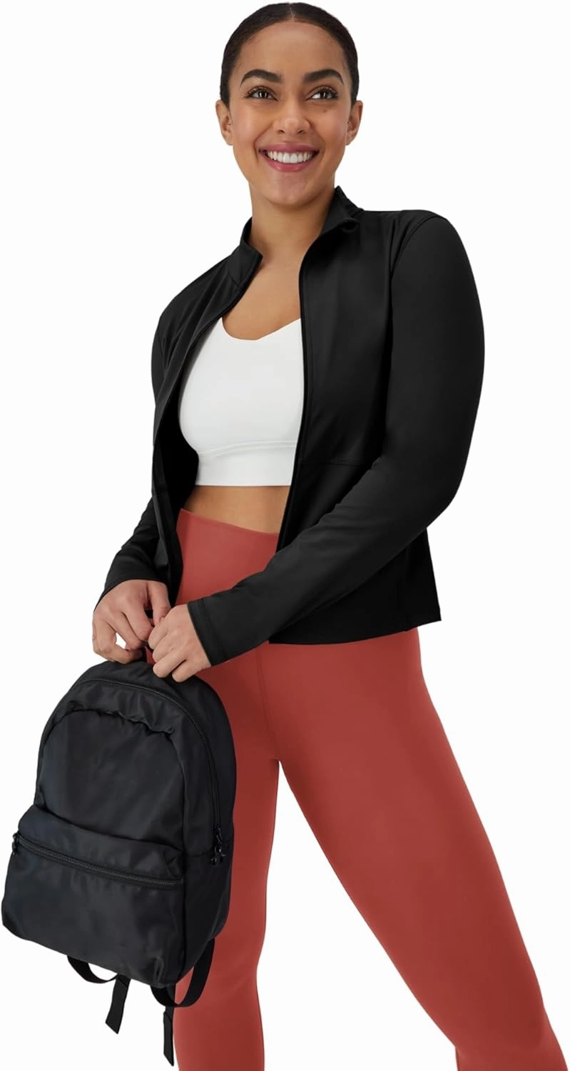 Hanes Women's Moves Workout, Soft & Stretchy Yoga, Moisture-Wicking Full-Zip Studio Jacket