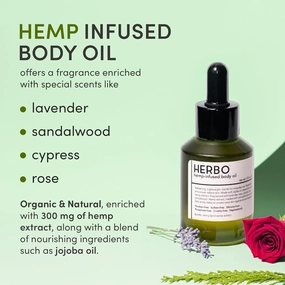 Hemp Moisturizing Body Oil Scented - Organic & Natural After Shower Bath Oil for All Skin for Women & Men - Cruelty-Free & Paraben-Free 2 oz