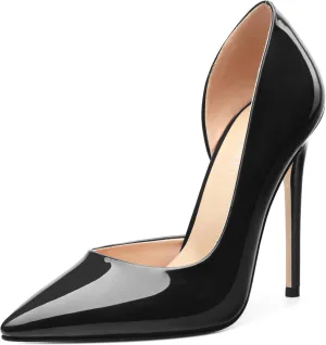 High Heels Stiletto Pumps for Women Slip on Patent Closed Pointed Toe Sexy Fashion Wedding Party Dressy Shoes