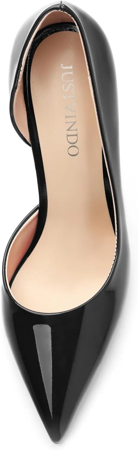 High Heels Stiletto Pumps for Women Slip on Patent Closed Pointed Toe Sexy Fashion Wedding Party Dressy Shoes
