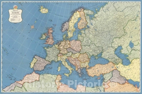 Historic Map : Case Map, Hammond's Europe and The Near East. 1957 - Vintage Wall Art - 67in x 44in