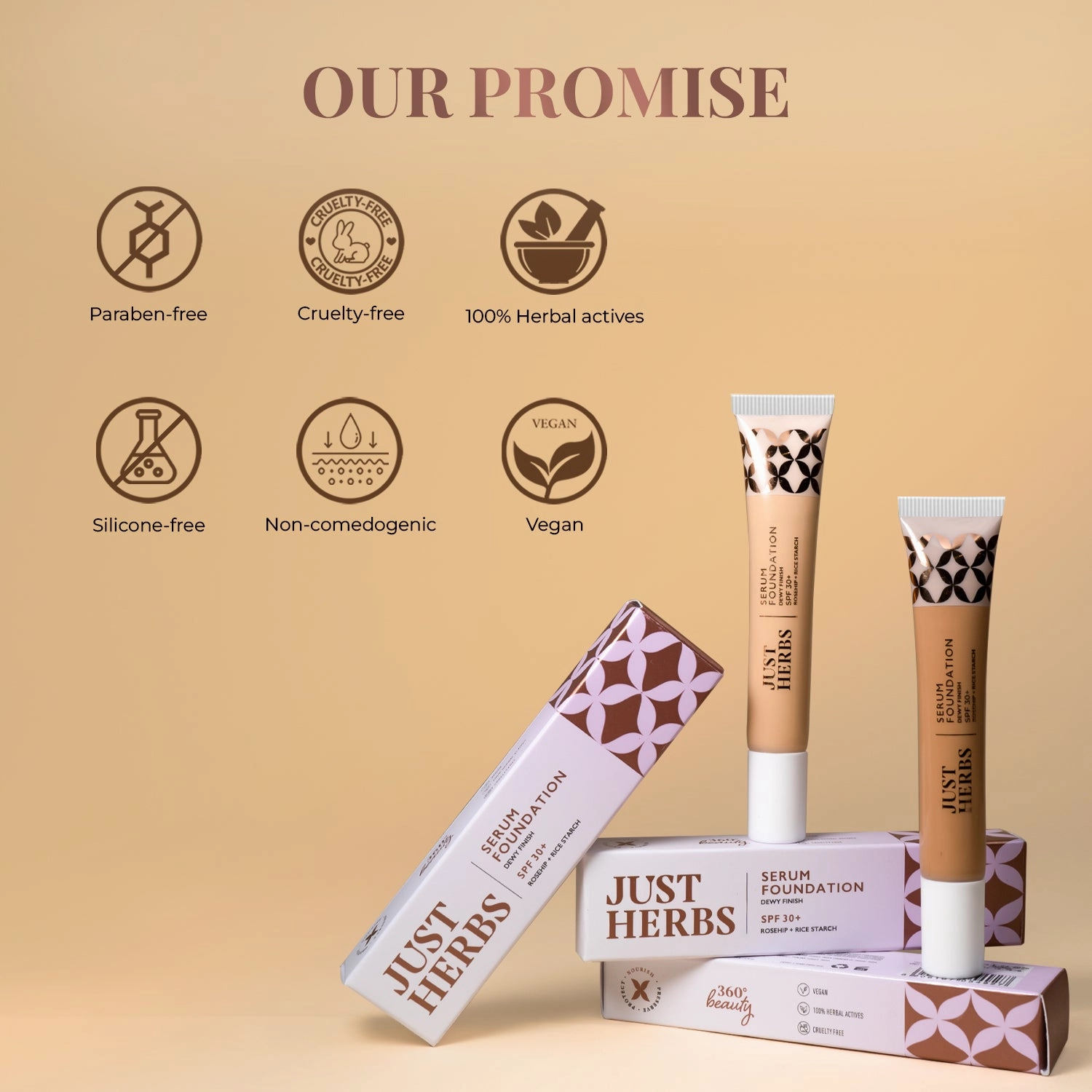 Ivory: Serum Foundation Dewy Finish SPF30  with Rosehip & Rice Starch (Tube)