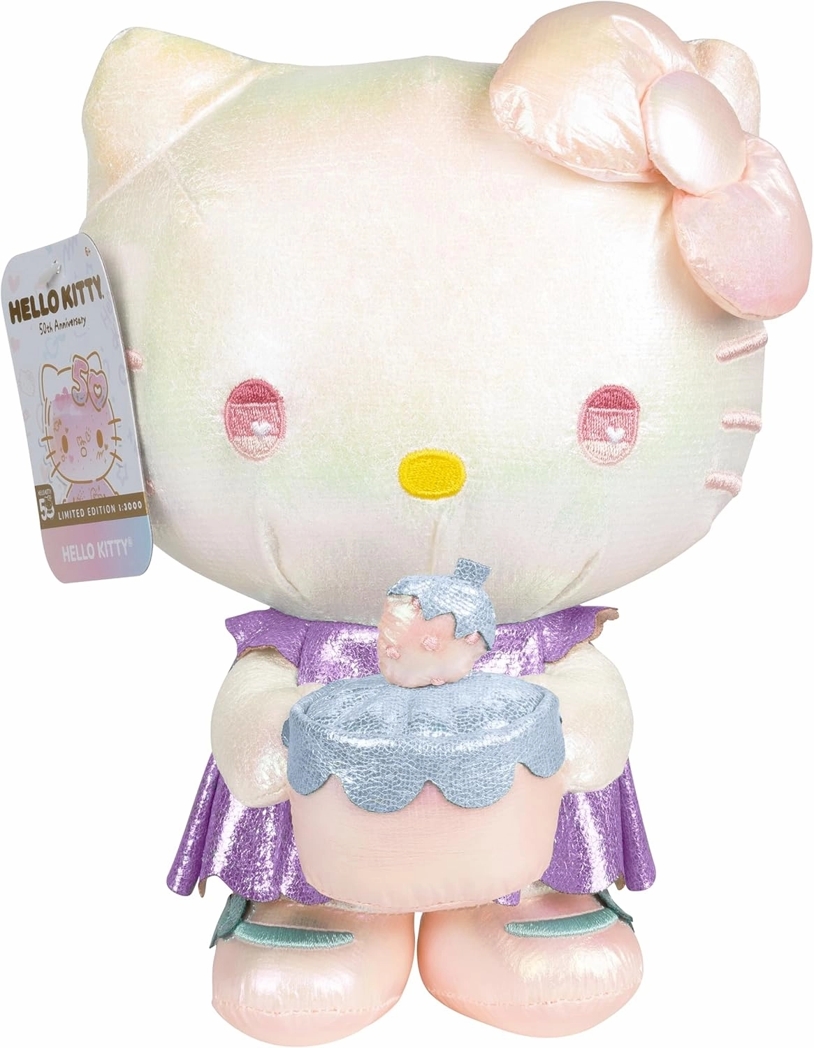 Jazwares Hello Kitty and Friends, Ultra Premier 8-inch Hello Kitty Plush, Limited Edition - 5 Decades of Friendship - Officially Licensed Sanrio Product from