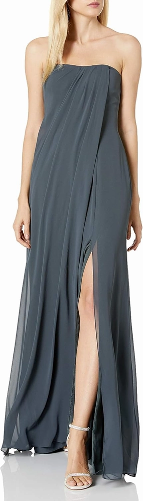 Jenny Yoo Women's One Size Racquel Strapless Chiffon Gown