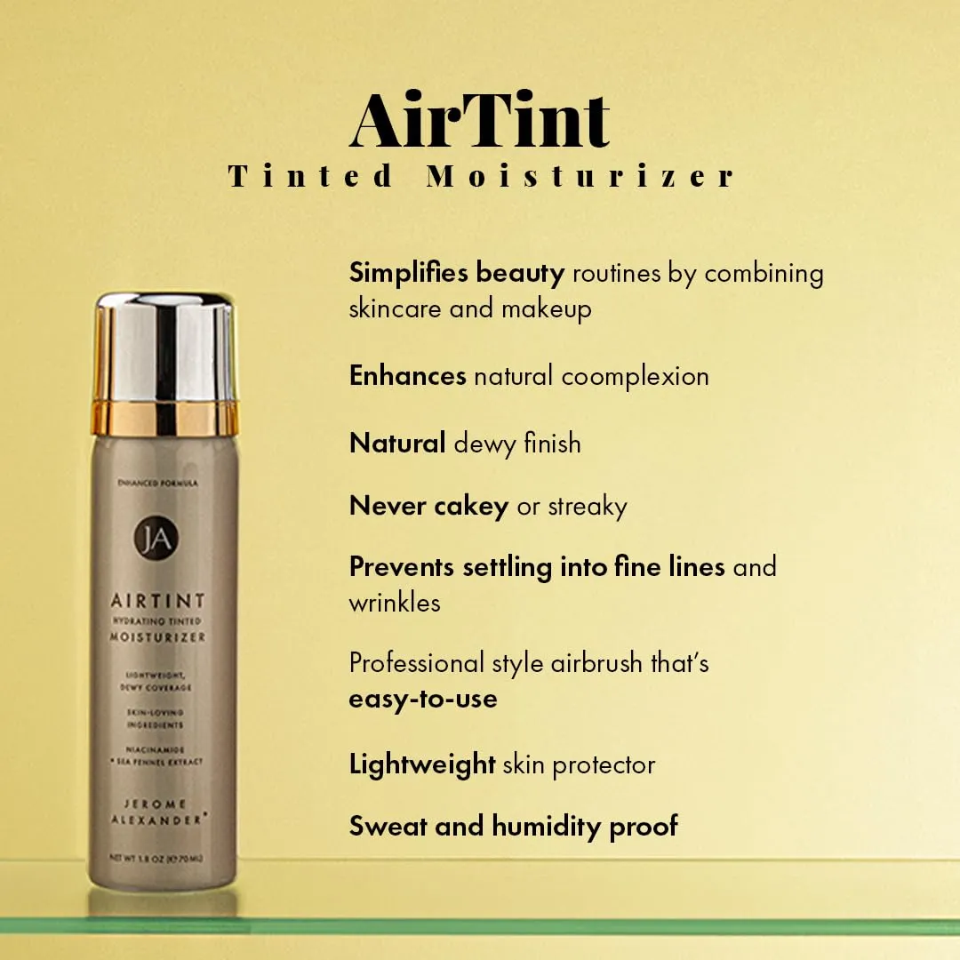 Jerome Alexander MagicMinerals AirTint Tinted Moisturizer AirBrush Spray Light | Tinted Moisturizer Spray with Anti-Aging Ingredients | Bright Light |2PC