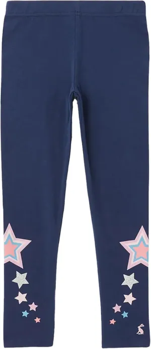 Joules Girls' Emilia Luxe Leggings, Navy Star, 3 Years