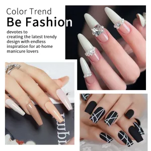JR 9pcs 15ml Gel Nail Polish Set Black White Pink Series Gel Polish Kit UV LED Soak Off Nail Art Salon at Home DIY Gift A