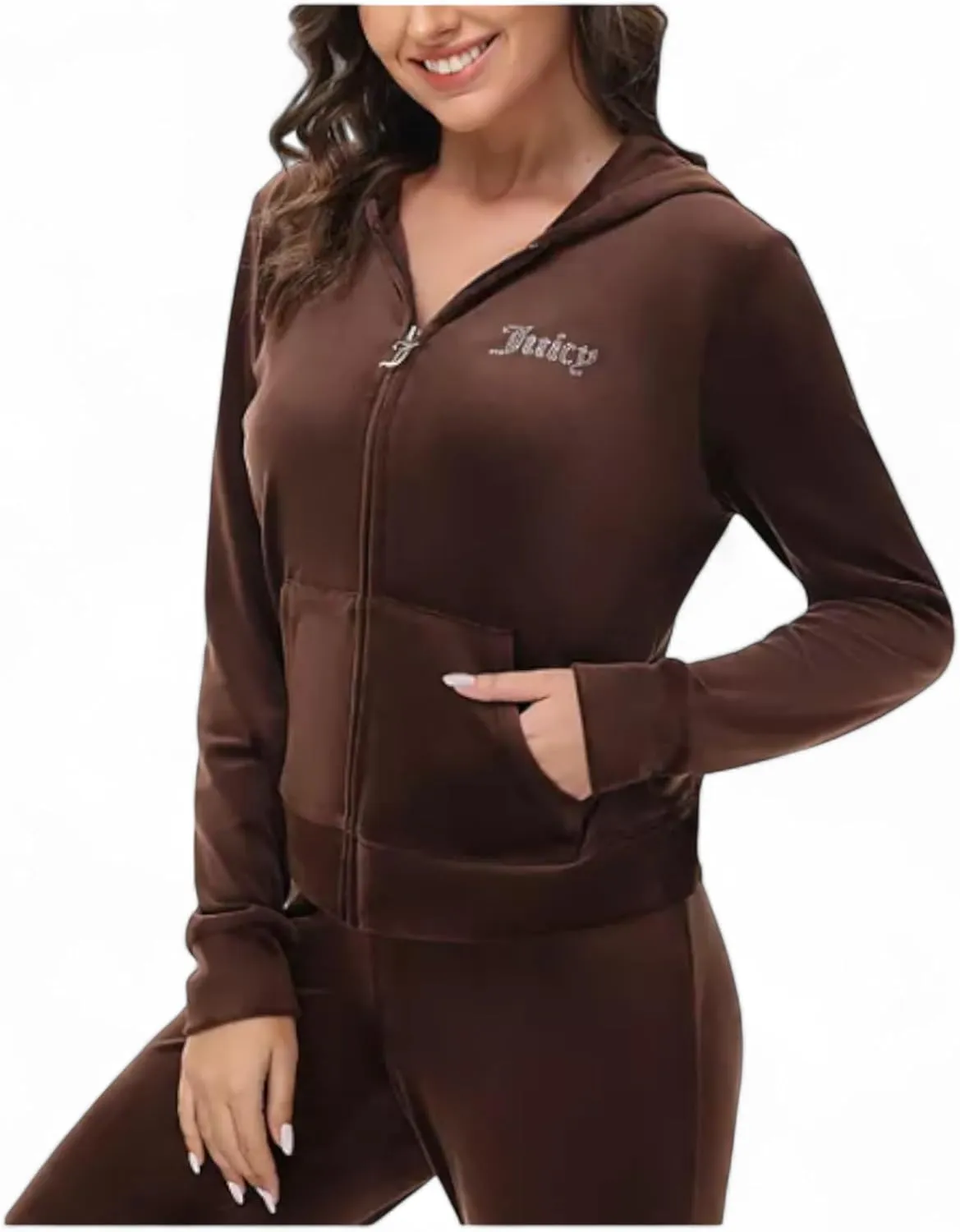 Juicy Couture Women's Bling Velour Hoodie