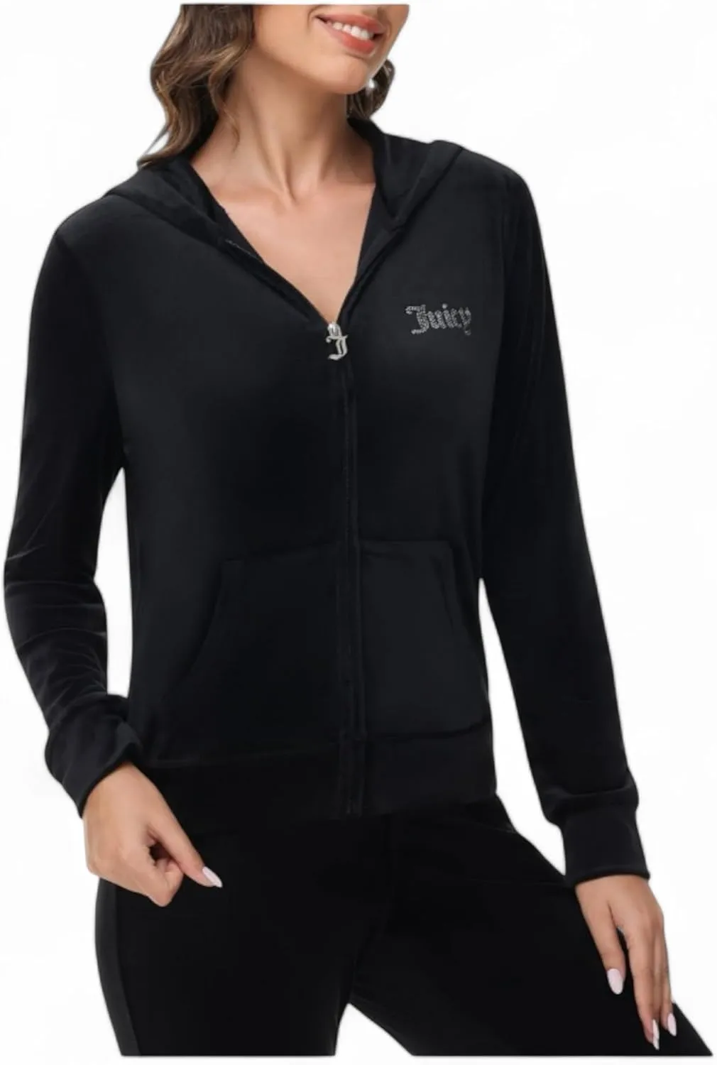 Juicy Couture Women's Bling Velour Hoodie