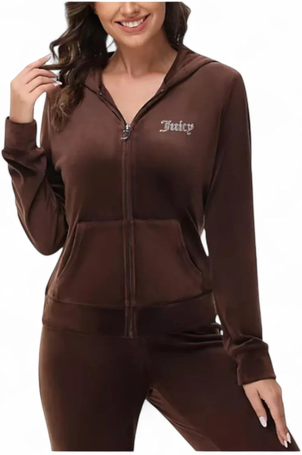 Juicy Couture Women's Bling Velour Hoodie