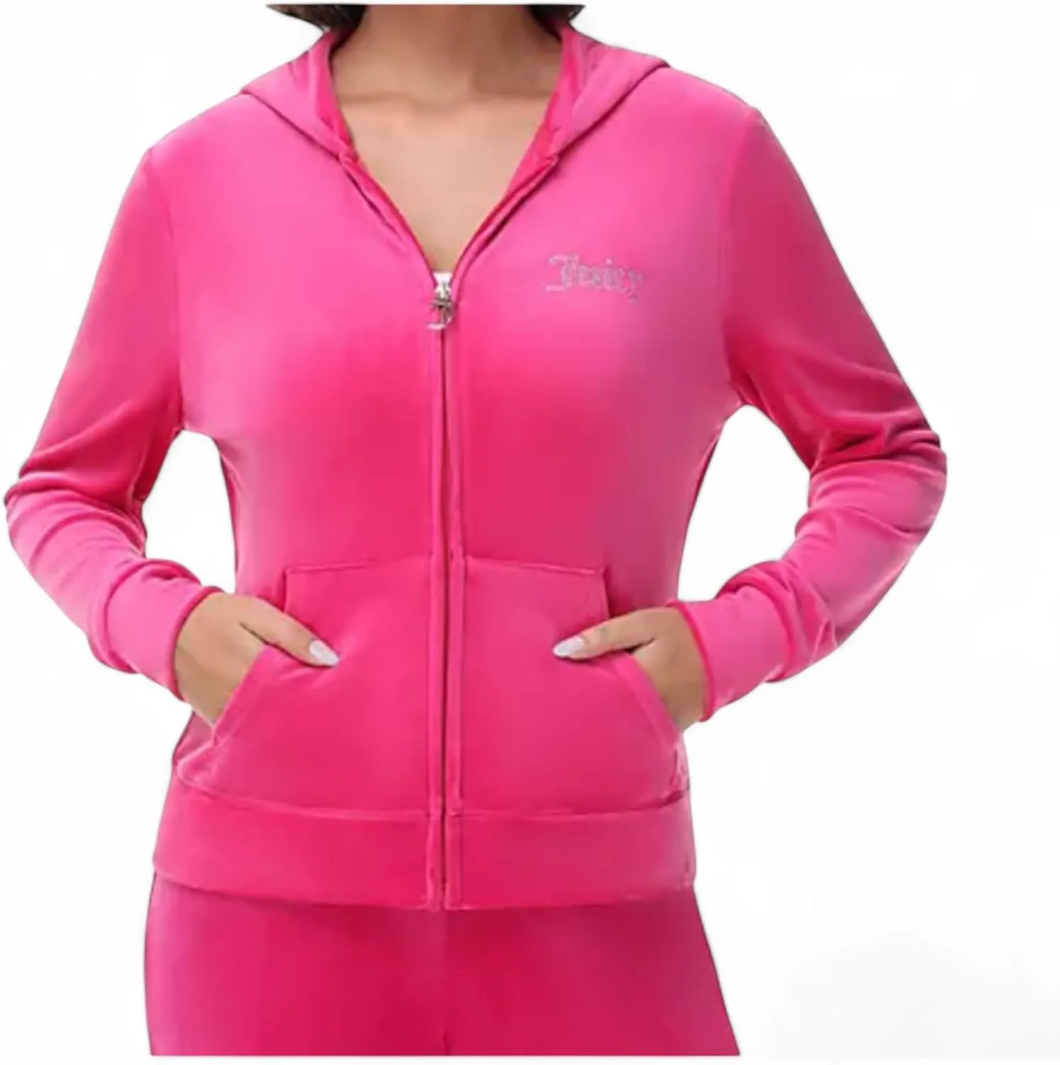 Juicy Couture Women's Bling Velour Hoodie