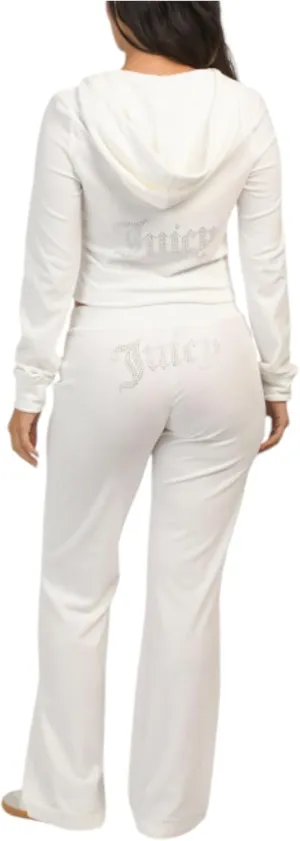 Juicy Couture Women's Bling Velour Tracksuit (US, Alpha, Small, Regular, Regular, Cream Soda)