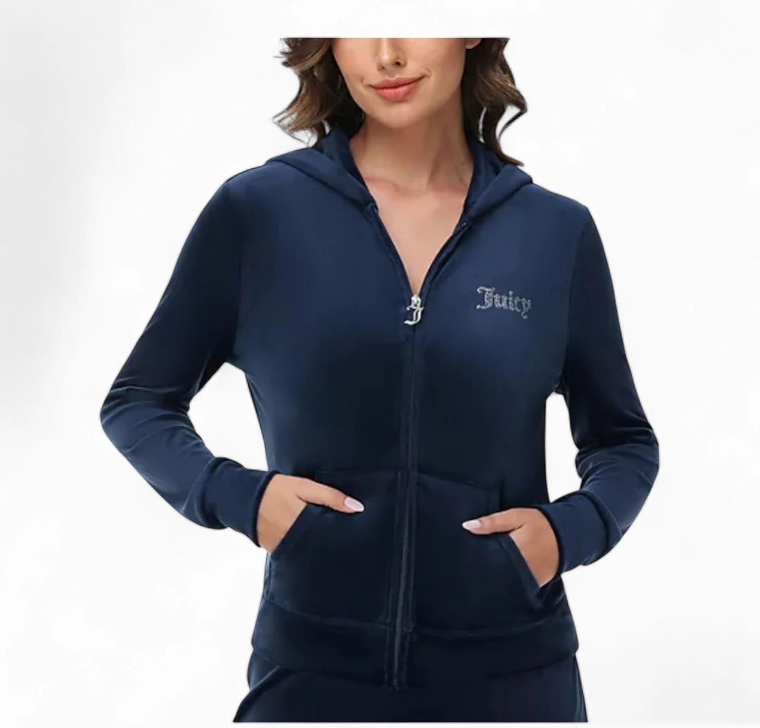 Juicy Couture Women's Bling Velour Hoodie