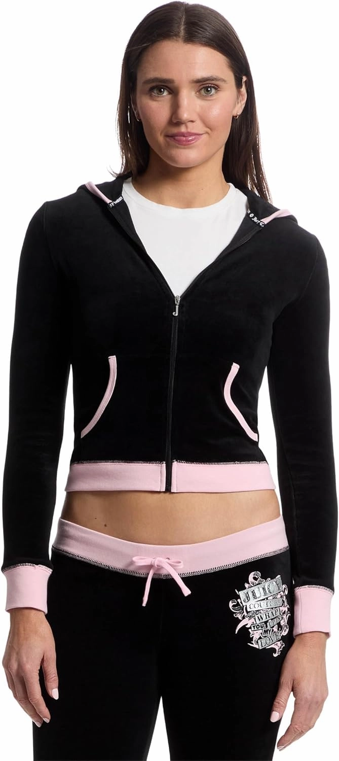 Juicy Couture Women's Vday Heritage Track Jacket with Contrast Rib