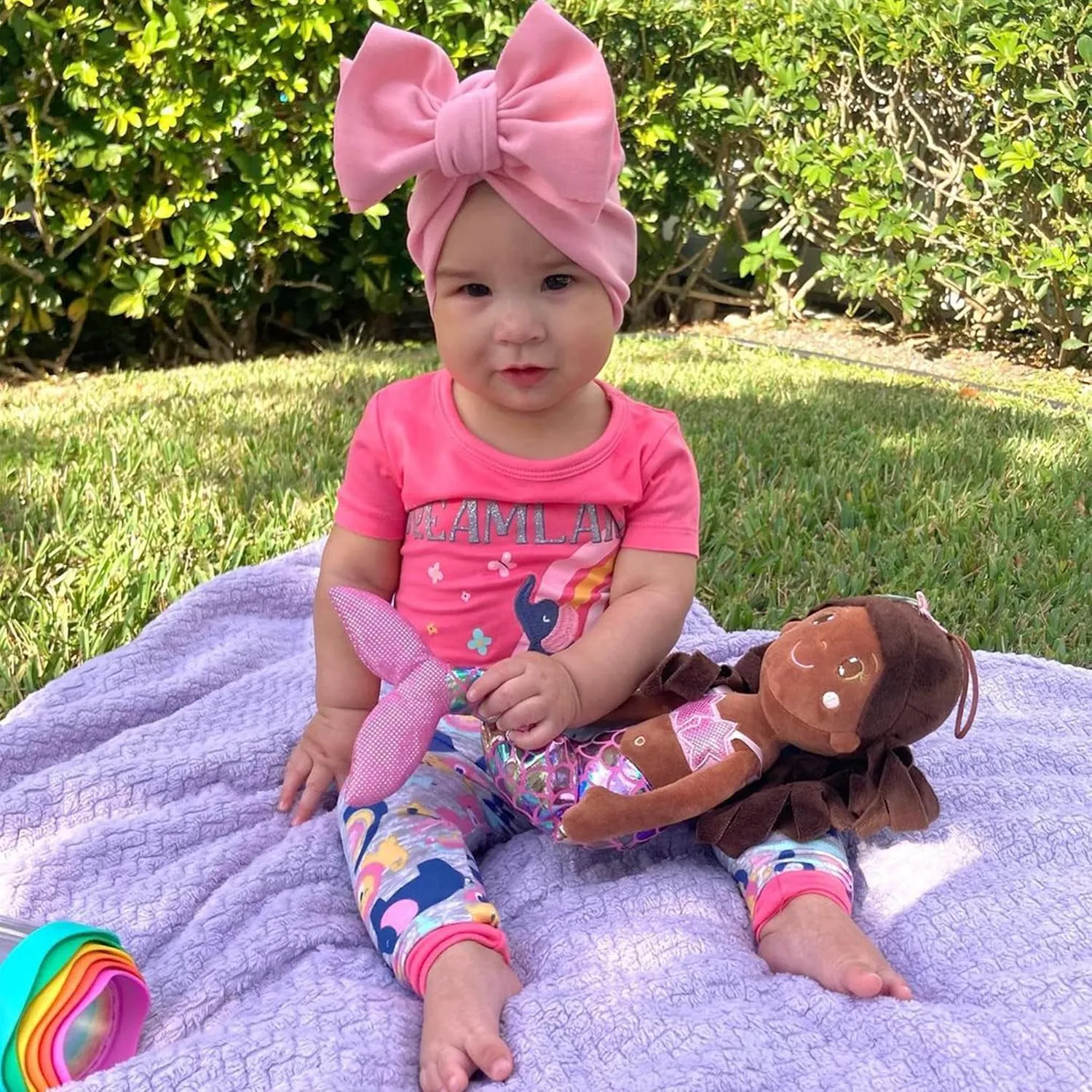 June Garden 15.5" Sparkly Mermaid Layla - Soft Mermaid Plush Stuffed Doll Gift for Toddler Girls