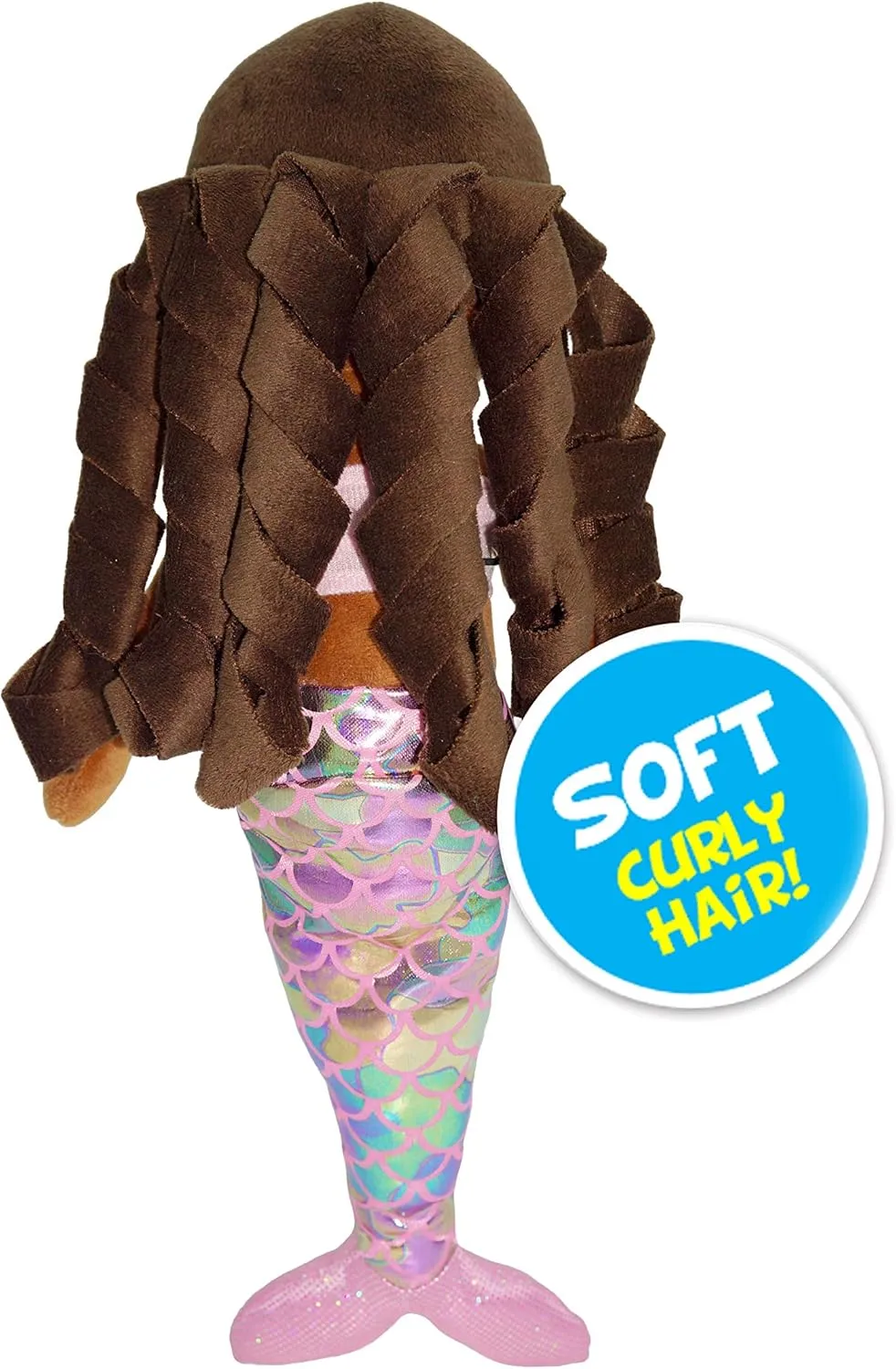 June Garden 15.5" Sparkly Mermaid Layla - Soft Mermaid Plush Stuffed Doll Gift for Toddler Girls