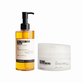 JUNO & Co. JADE Clean10 Cleansing Balm 2.87oz Full Set & Body Wash Oil 9.13 fl oz for Women/Men