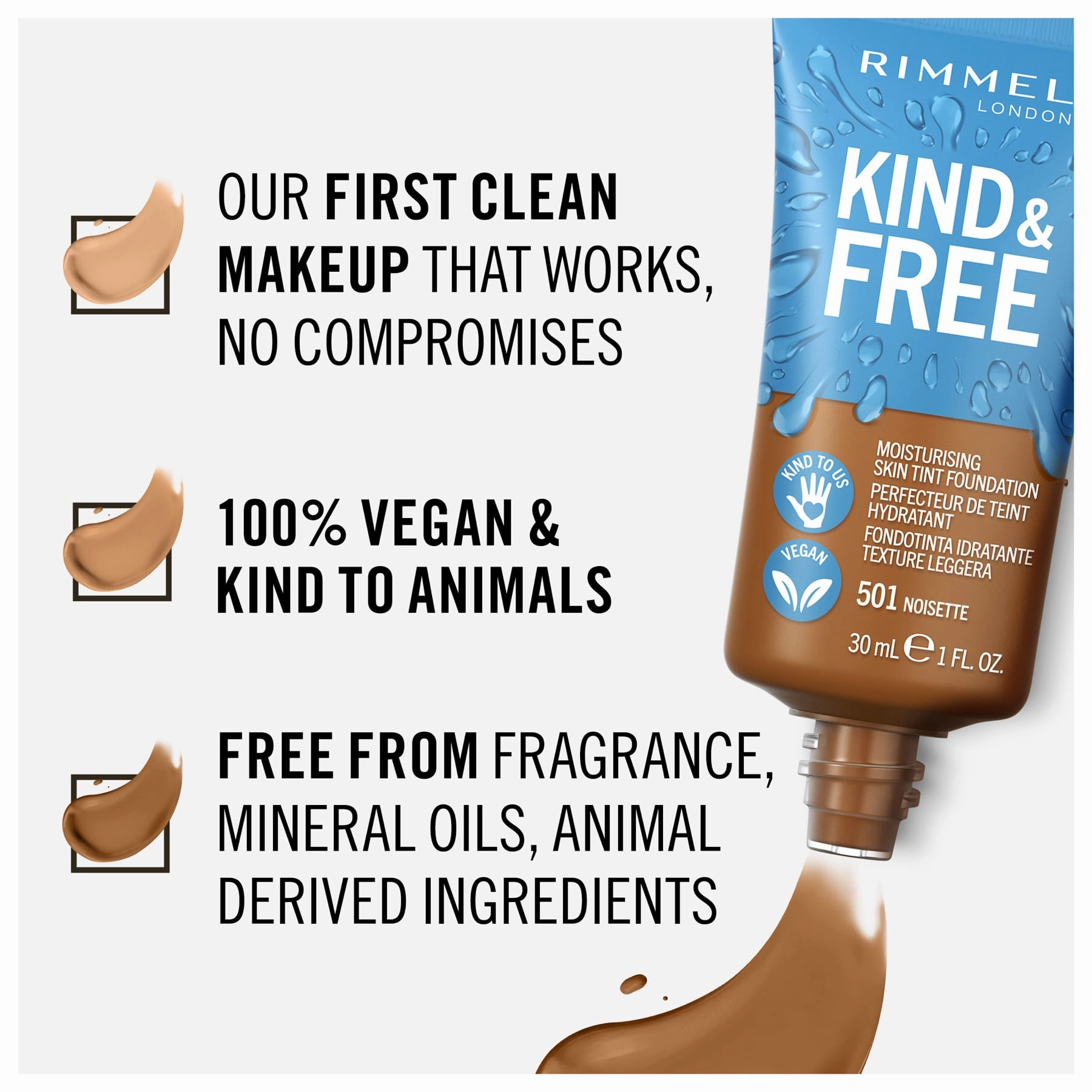 Kind & Free Moisturising Skin Tint Foundation 30ml