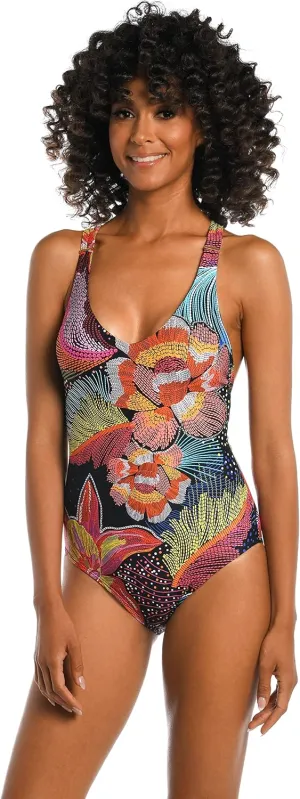 La Blanca Women's Over The Shoulder One Piece Swimsuit