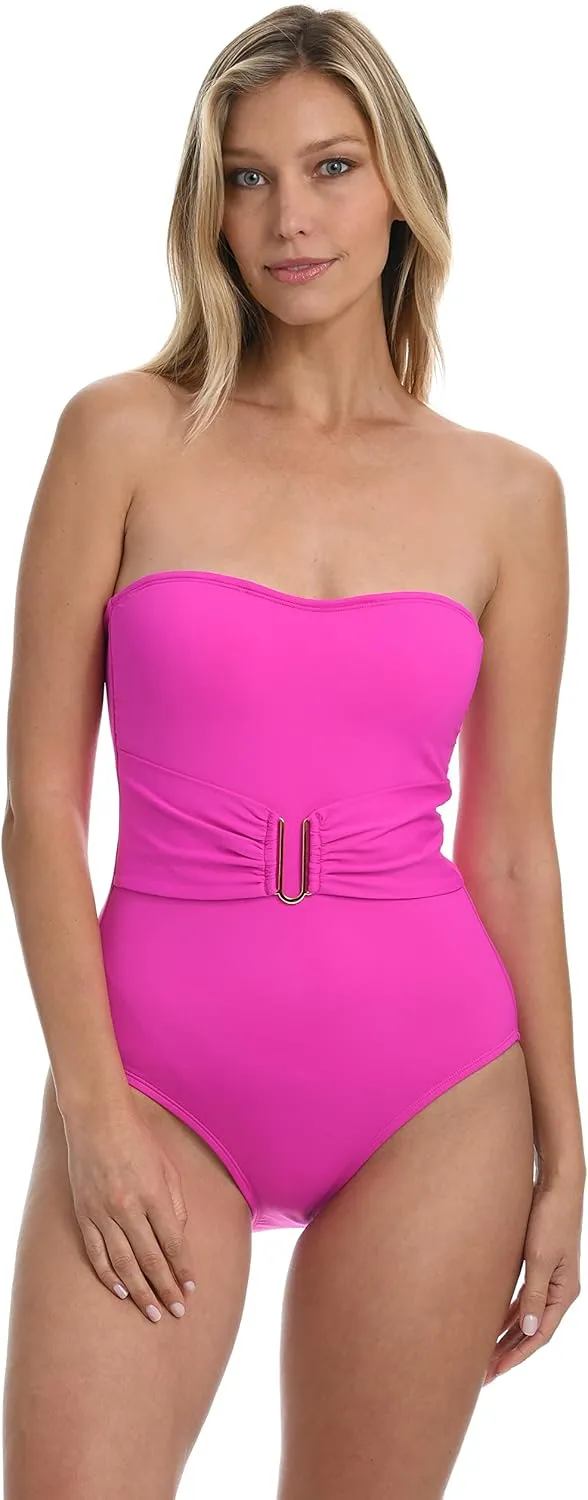 La Blanca Women's Standard Island Goddess Bandeau One Piece Swimsuit