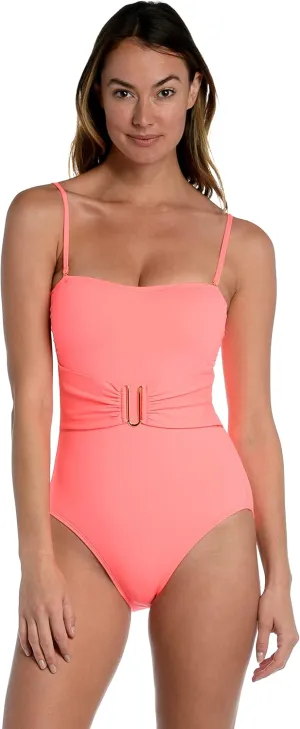 La Blanca Women's Standard Island Goddess Bandeau One Piece Swimsuit
