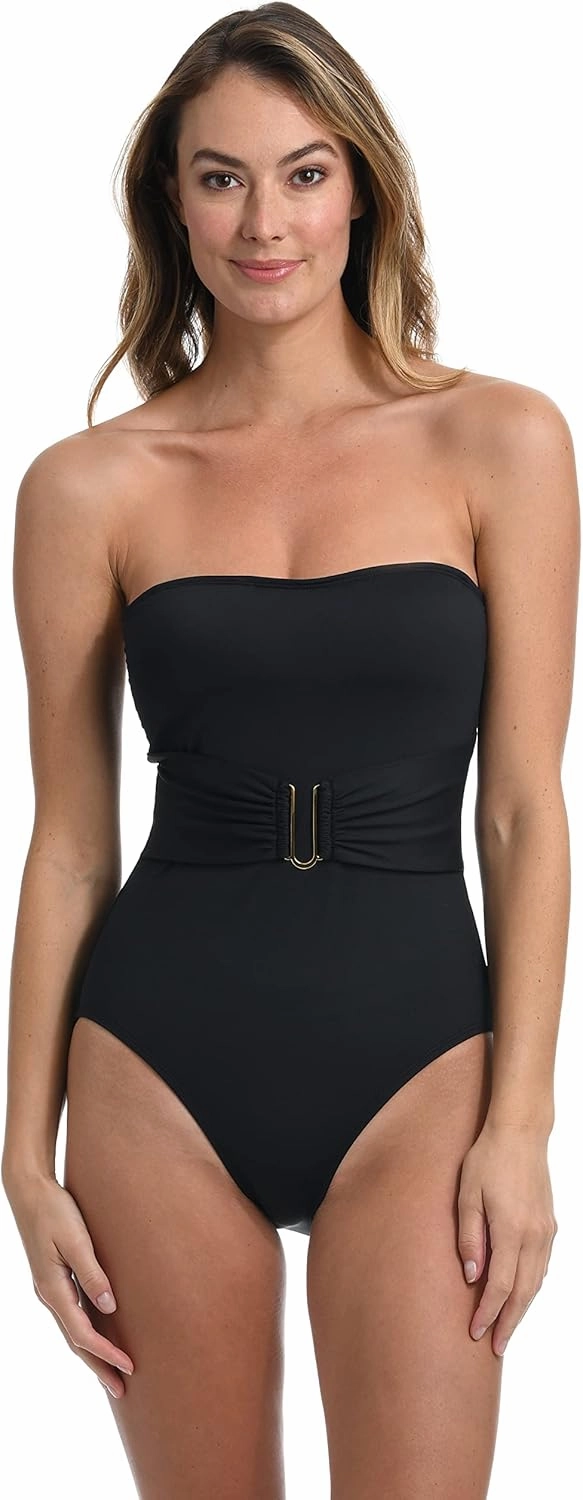 La Blanca Women's Standard Island Goddess Bandeau One Piece Swimsuit