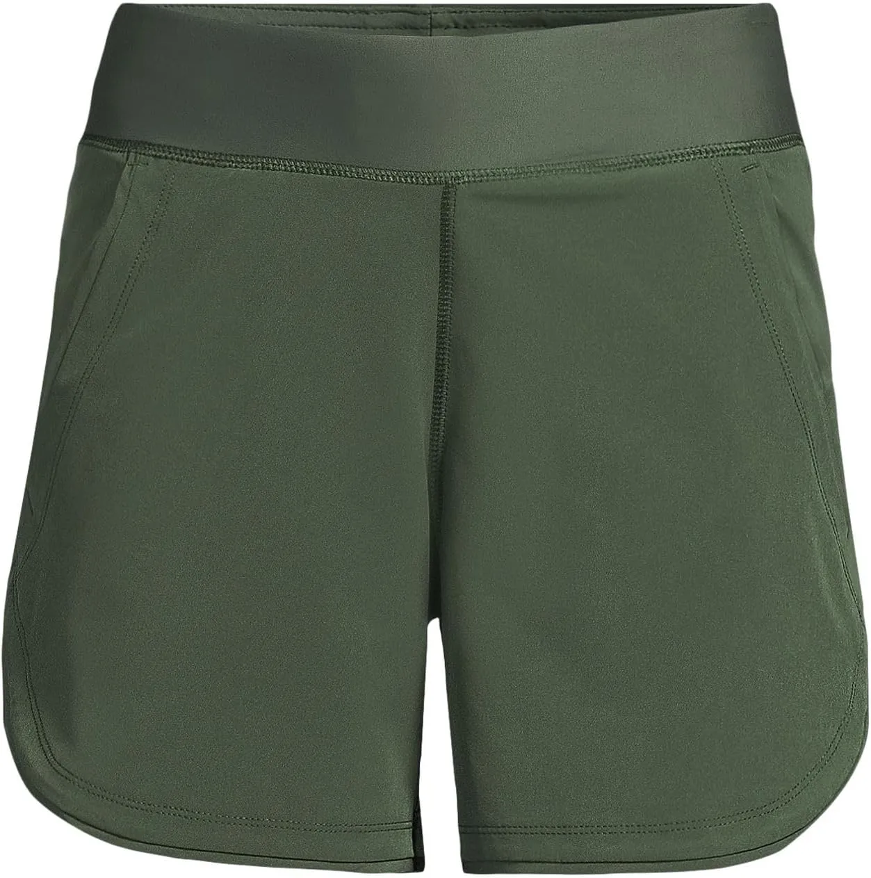 Lands' End Women's 5" Quick Dry Elastic Waist Board Shorts Swim Cover-up Shorts with Panty