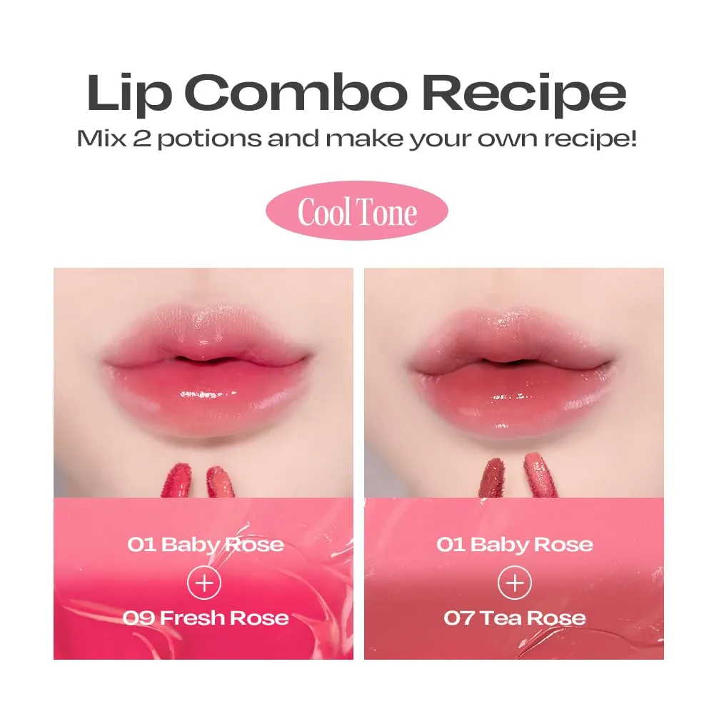 Lip Potion Balmy Rose | Creamy, Hydrating, Rosy Lip Tint with a Subtle Glow | 0.3 Oz (No.7 Tea Rose)