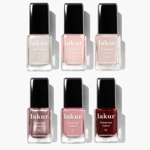 LONDONTOWN Blushing Bride Collection - 21  Free Vegan Cruelty-Free Nail Polish Wedding Set, Shimmery Creme Pink Red Colors, 6-pc 0.40fl oz