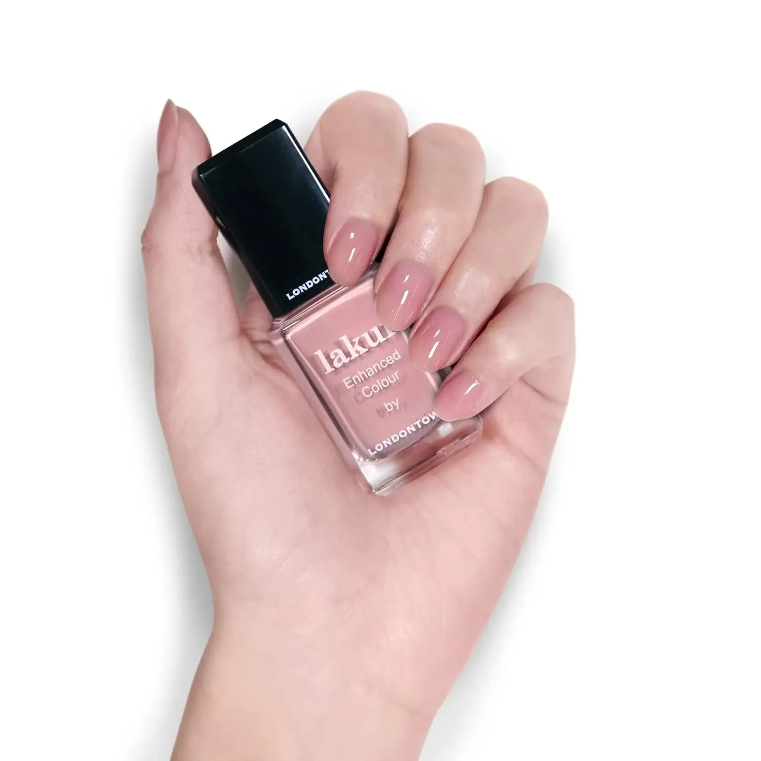LONDONTOWN lakur Nail Polish - Chip-Resistant, Non-Toxic, Conditions & Hydrates Nails | Glossy Shimmery Sheer Pink, .40 fl oz