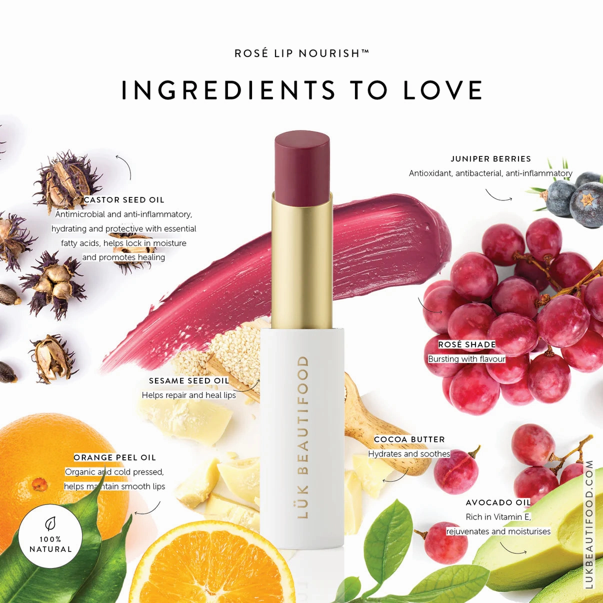 Luk Lip Nourish Natural Lipstick - Rose
