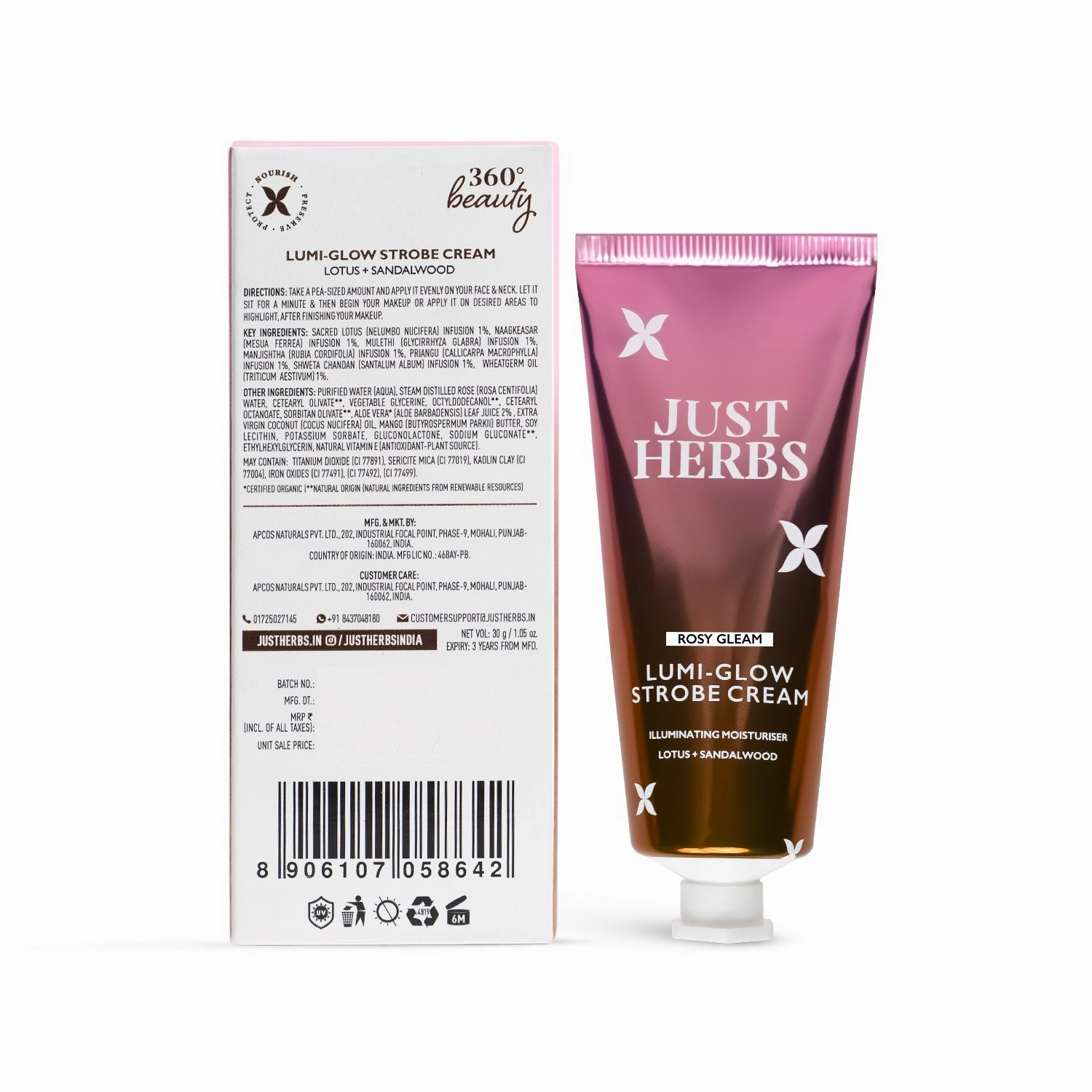 Lumi-glow Strobe Cream with Lotus and Sandalwood:30 g