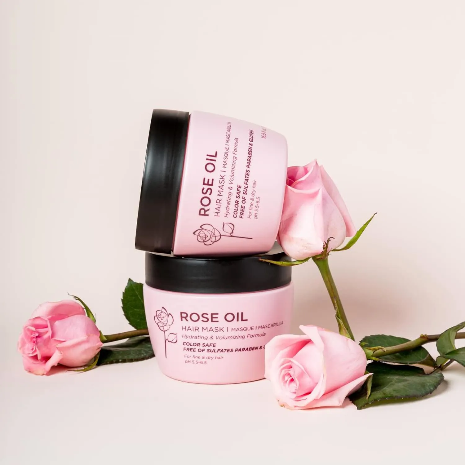 Luseta Rose Oil Hair Mask Moisturing & Hydrating Masque 16.9 Oz Deep Nourishment for Fine and Dry Hair, Sulfate and Paraben Free